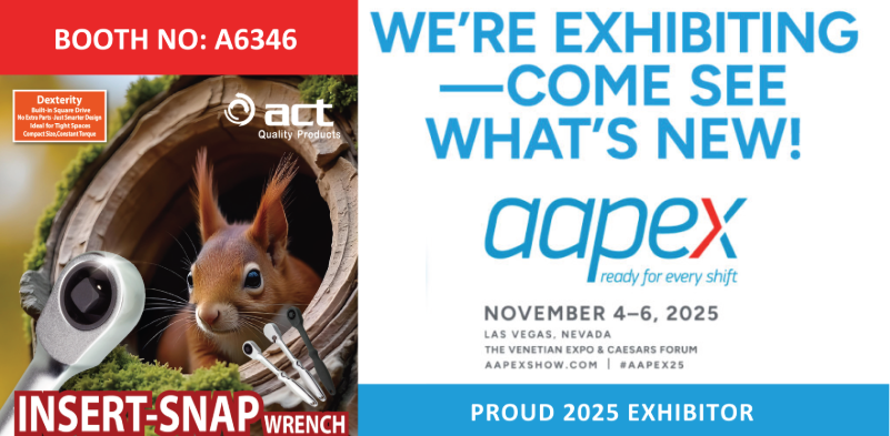 ACT Quality stellt auf der AAPEX 2025 aus – Stand Nr. Ebene 2 – A6346