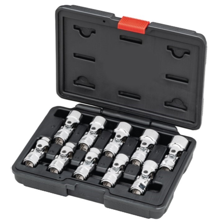 Jogo de 10 soquetes universais supercurtos de 3/8″ (12R)
