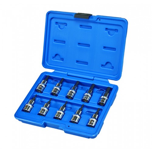 10-teiliges 3/8″-Dr. 5-Punkt-Tamper-TX-PLUS-Bit-Steckschlüssel-Set