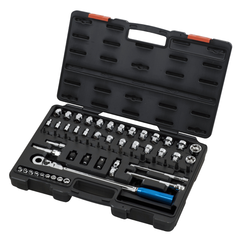 Conjunto de 58 peças de soquetes supercurtos de 1/4″ e 3/8″ e soquetes de bits curtos 17H